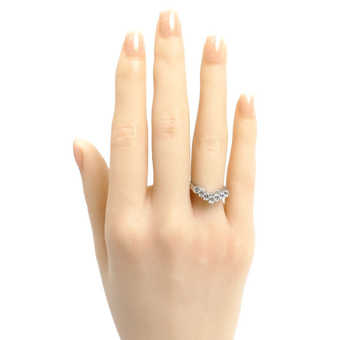 TASAKI タサキ Pt900プラチナ リング・指輪 ダイヤモンド0.64ct 10.5号 4.1g V字 レディース【中古】【美品】