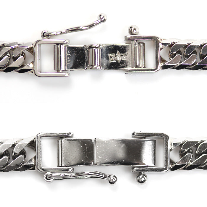 Pt850プラチナ ネックレス 喜平6面Wカット 50.4g 50cm ユニセックス【中古】