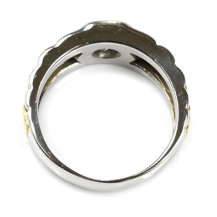 Pt900プラチナ K18YG イエローゴールド リング・指輪 ダイヤモンド0.43ct 20号 16.2g メンズ【中古】