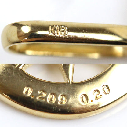 K18YG イエローゴールド 羅針盤 ペンダントトップ ダイヤモンド0.209ct/0.2ct 4.3g レディース【中古】【美品】