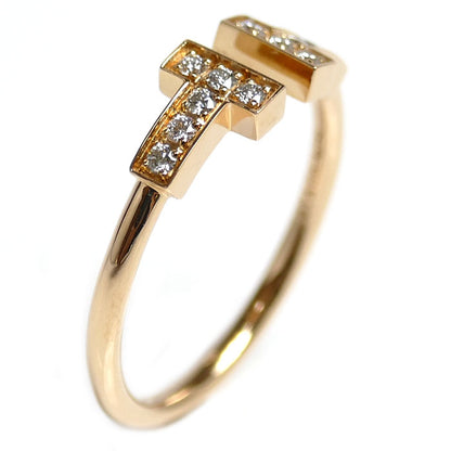 TIFFANY&Co. ティファニー K18PG ピンクゴールド Tワイヤー ダイヤ リング・指輪 60147328 ダイヤモンド 14号 2.7g レディース【中古】【美品】