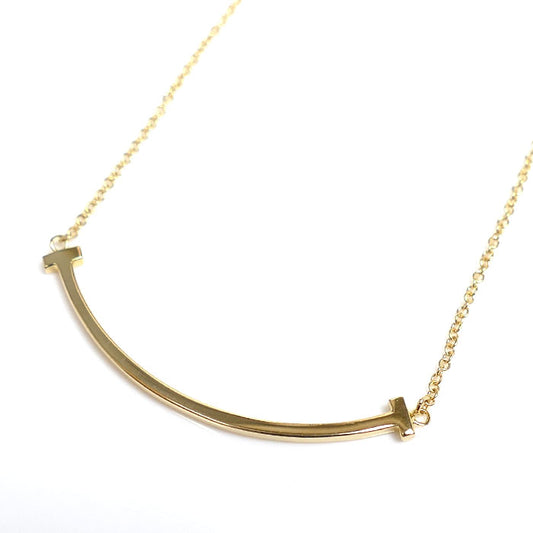 TIFFANY&Co. ティファニー K18YG イエローゴールド Tスマイル スモール ネックレス 60011679 2.9g 41/46cm レディース【中古】