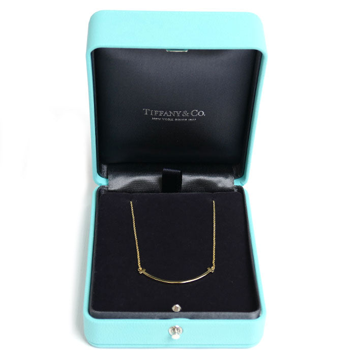 TIFFANY&Co. ティファニー K18YG イエローゴールド Tスマイル スモール ネックレス 60011679 2.9g 41/46cm レディース【中古】