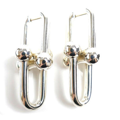 TIFFANY&Co. ティファニー Ag925 ハードウェア エクストラ ラージリンク ピアス 60013153 19.0g レディース【中古】