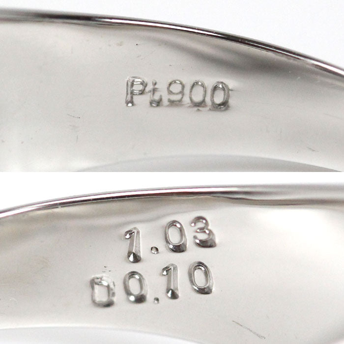 Pt900プラチナ リング・指輪 サファイア1.03ct ダイヤモンド0.10ct 23.5号 14.7g メンズ【中古】【美品】