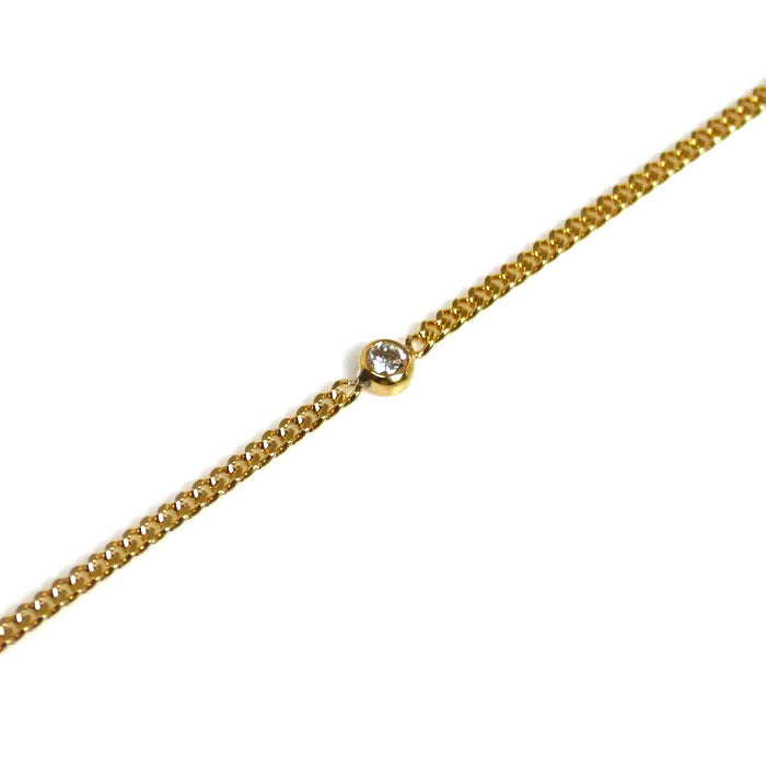 GINZA TANAKA K18YG イエローゴールド ブレスレット ダイヤモンド0.109ct 1.5g 15.5～18cm レディース【中古】