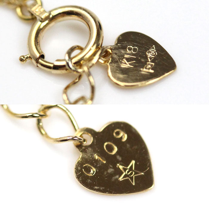 GINZA TANAKA K18YG イエローゴールド ブレスレット ダイヤモンド0.109ct 1.5g 15.5～18cm レディース【中古】