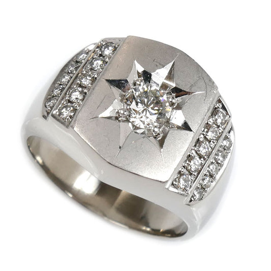 Pt900プラチナ リング・指輪 ダイヤモンド0.44ct/0.30ct 21号 27.2g メンズ【中古】