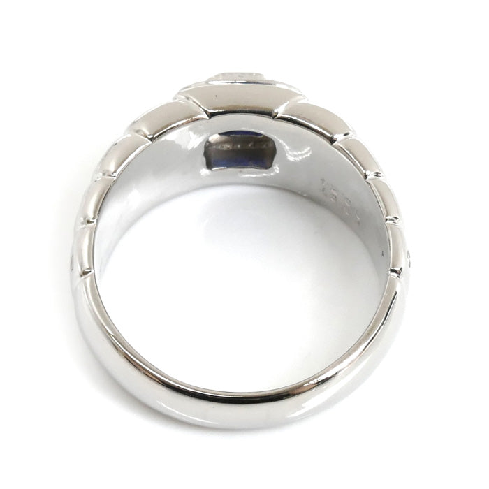 Pt900プラチナ リング・指輪 サファイア0.67ct ダイヤモンド0.24ct 22.5号 22.5g メンズ【中古】【美品】