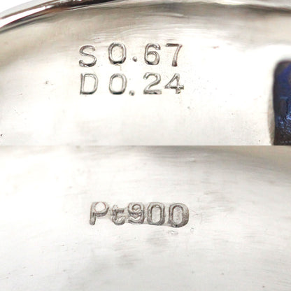 Pt900プラチナ リング・指輪 サファイア0.67ct ダイヤモンド0.24ct 22.5号 22.5g メンズ【中古】【美品】