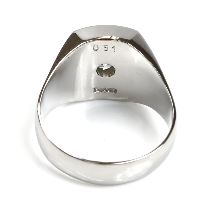 Pt850プラチナ 印台 リング・指輪 ダイヤモンド0.51ct 21号 18.8g メンズ【中古】【美品】