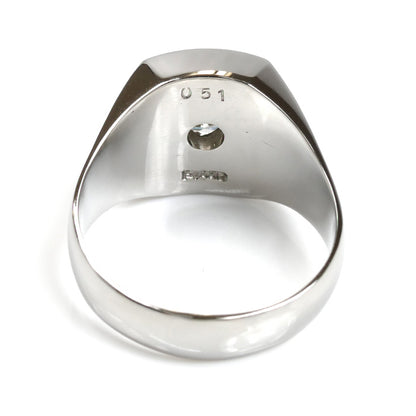 Pt850プラチナ 印台 リング・指輪 ダイヤモンド0.51ct 21号 18.8g メンズ【中古】【美品】