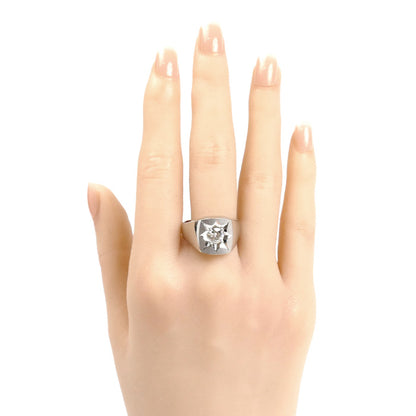Pt850プラチナ 印台 リング・指輪 ダイヤモンド0.51ct 21号 18.8g メンズ【中古】【美品】
