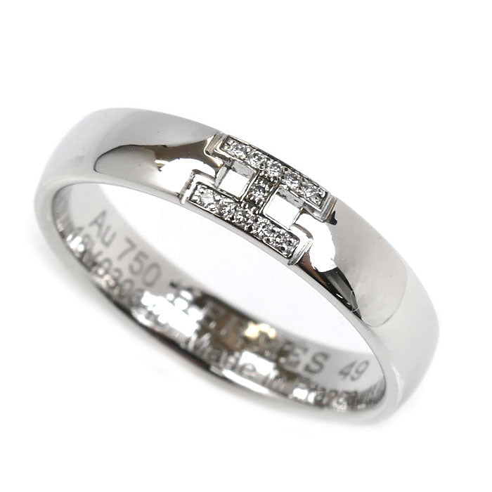 HERMES エルメス K18WG ホワイトゴールド エヴァーヘラクレス リング・指輪 H119853B 00049 ダイヤモンド 9号 49 3.3g レディース【中古】【美品】