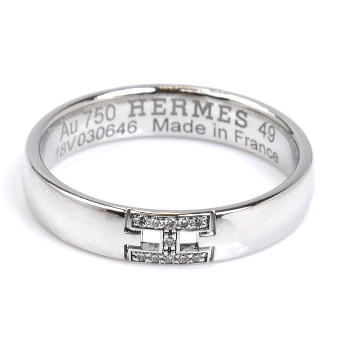 HERMES エルメス K18WG ホワイトゴールド エヴァーヘラクレス リング・指輪 H119853B 00049 ダイヤモンド 9号 49 3.3g レディース【中古】【美品】
