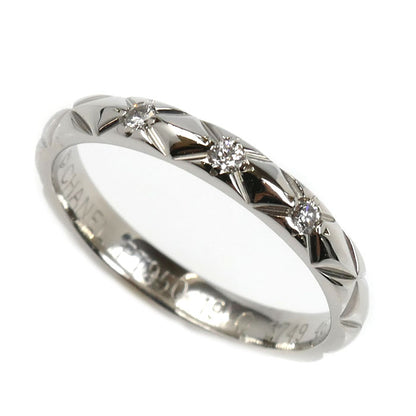 CHANEL シャネル Pt950プラチナ マトラッセ 3Pダイヤ リング・指輪 J2821 ダイヤモンド 6号 46 2.6g レディース【中古】【美品】