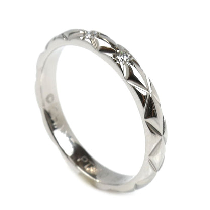 CHANEL シャネル Pt950プラチナ マトラッセ 3Pダイヤ リング・指輪 J2821 ダイヤモンド 6号 46 2.6g レディース【中古】【美品】