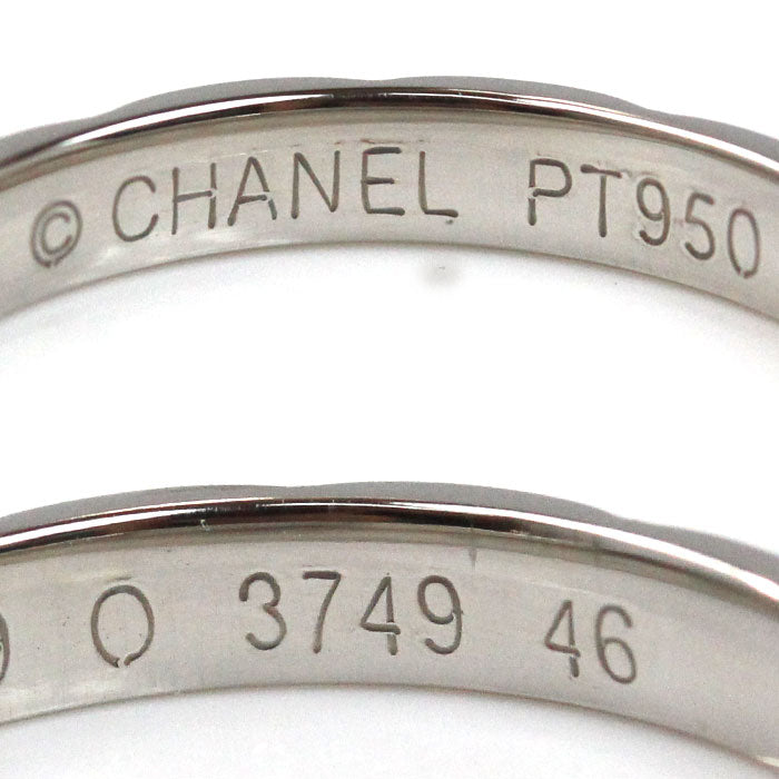 CHANEL シャネル Pt950プラチナ マトラッセ 3Pダイヤ リング・指輪 J2821 ダイヤモンド 6号 46 2.6g レディース【中古】【美品】