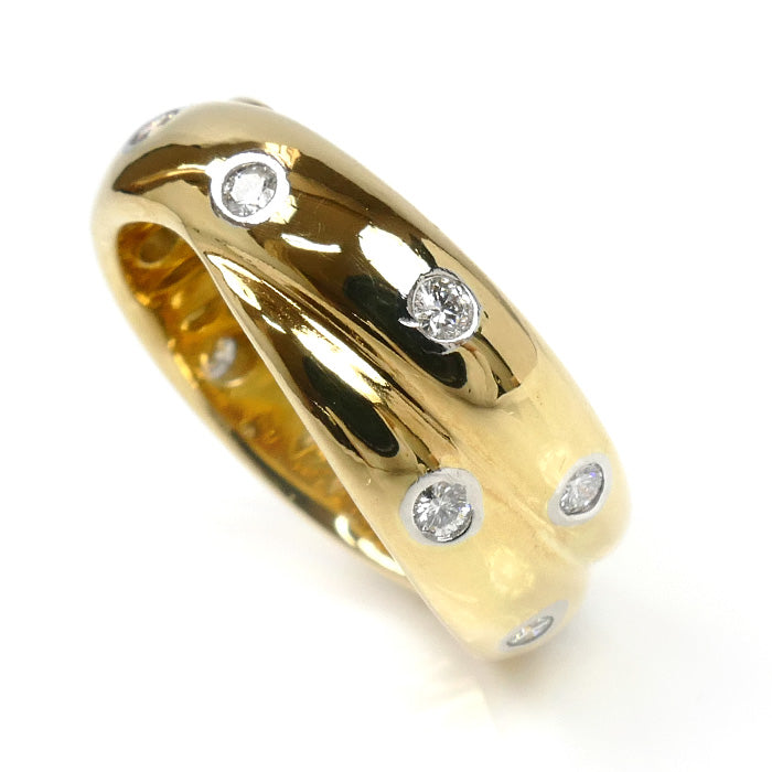 TIFFANY&Co. ティファニー K18YG イエローゴールド Pt950プラチナ ドッツ ツイスト リング・指輪 ダイヤモンド 11号 9.1g レディース【中古】