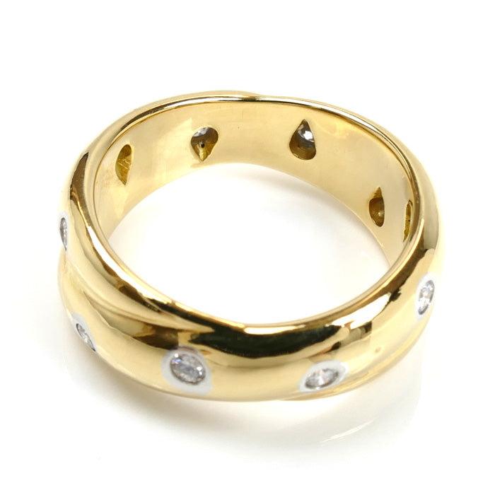 TIFFANY&Co. ティファニー K18YG イエローゴールド Pt950プラチナ ドッツ ツイスト リング・指輪 ダイヤモンド 11号 9.1g レディース【中古】