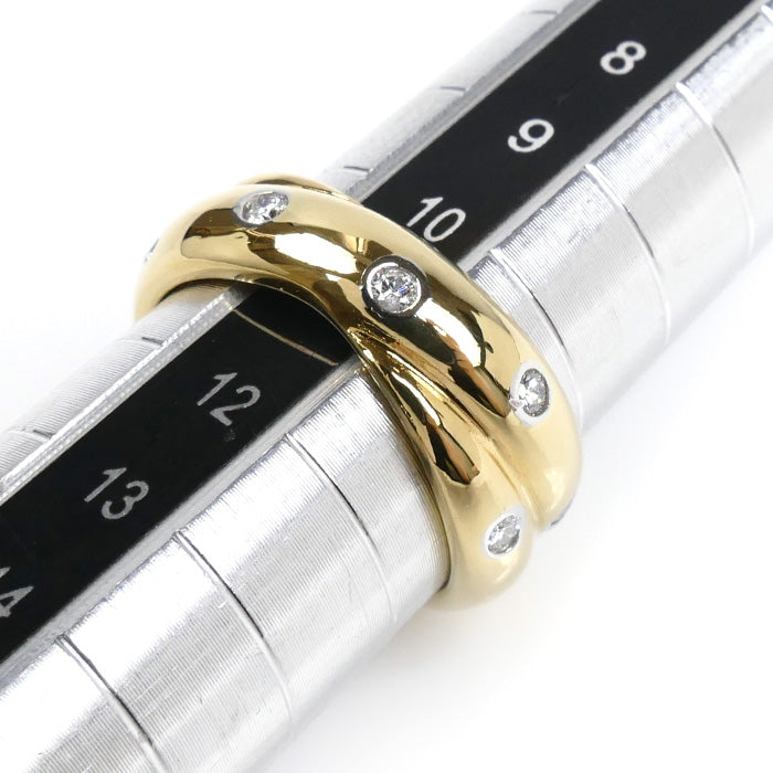 TIFFANY&Co. ティファニー K18YG イエローゴールド Pt950プラチナ ドッツ ツイスト リング・指輪 ダイヤモンド 11号 9.1g レディース【中古】