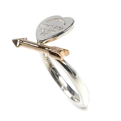 TIFFANY&Co. ティファニー シルバー925 K18PG ピンクゴールド ラブ ストラック ハート リング・指輪 71041697 10号 3.8g レディース【中古】