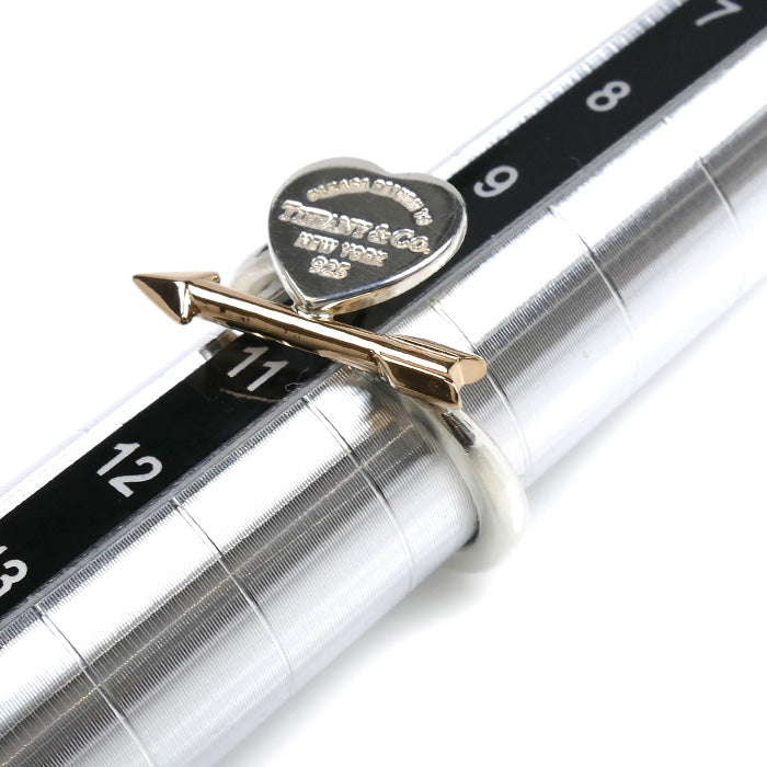 TIFFANY&Co. ティファニー シルバー925 K18PG ピンクゴールド ラブ ストラック ハート リング・指輪 71041697 10号 3.8g レディース【中古】