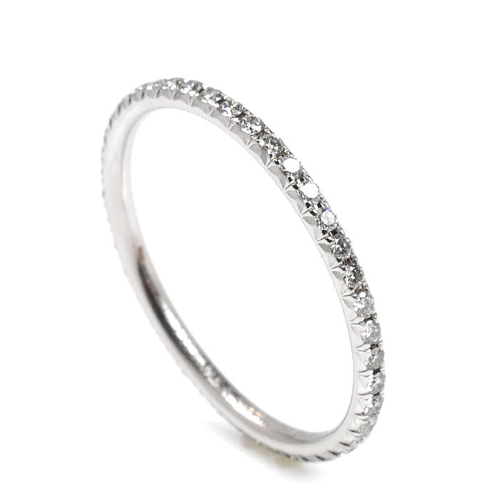 TIFFANY&Co. ティファニー K18WG ホワイトゴールド メトロ リング・指輪 ダイヤモンド 11号 1.1g レディース【中古】【美品】