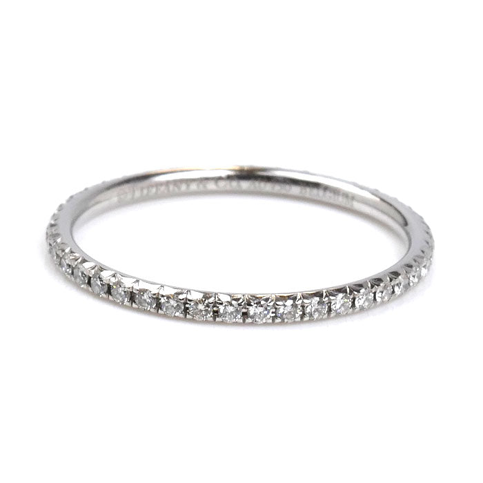 TIFFANY&Co. ティファニー K18WG ホワイトゴールド メトロ リング・指輪 ダイヤモンド 11号 1.1g レディース【中古】【美品】