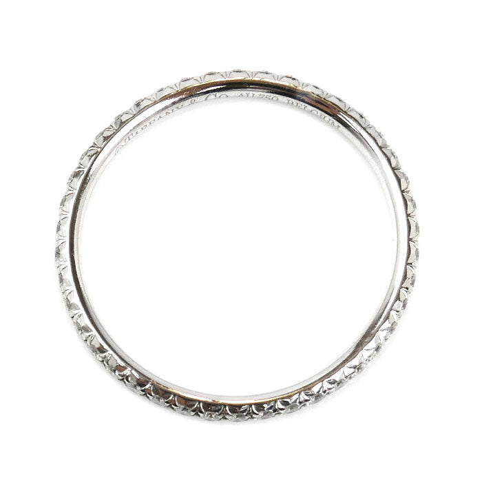 TIFFANY&Co. ティファニー K18WG ホワイトゴールド メトロ リング・指輪 ダイヤモンド 11号 1.1g レディース【中古】【美品】