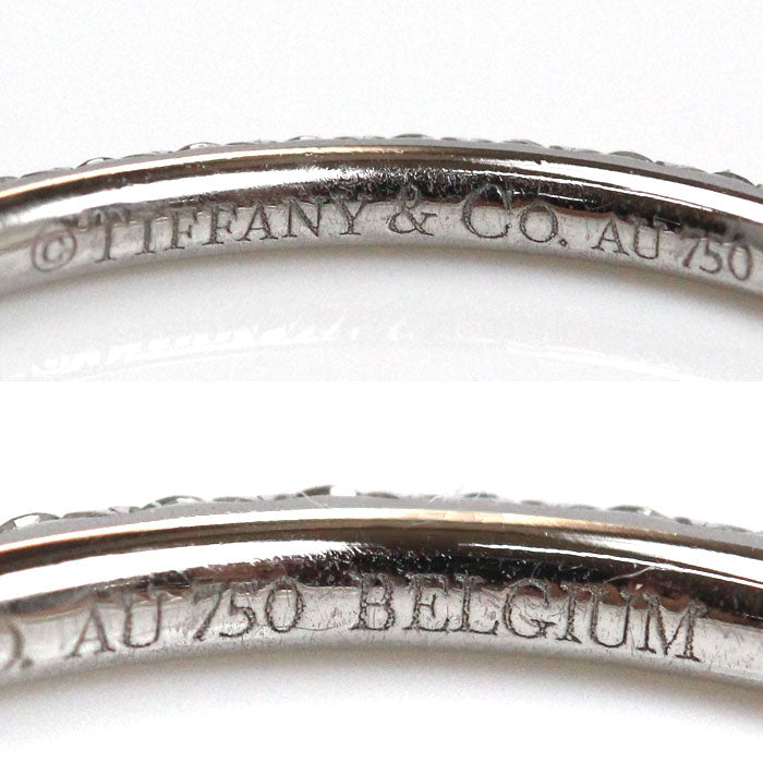 TIFFANY&Co. ティファニー K18WG ホワイトゴールド メトロ リング・指輪 ダイヤモンド 11号 1.1g レディース【中古】【美品】