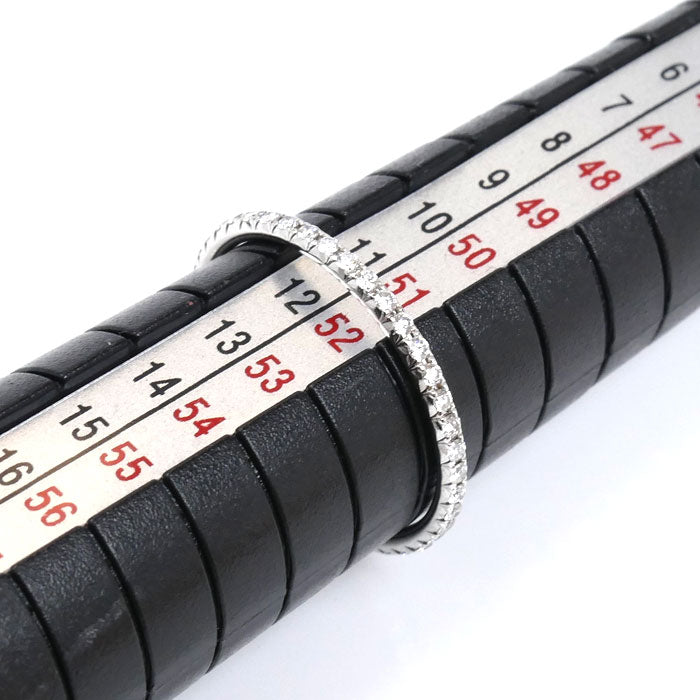 TIFFANY&Co. ティファニー K18WG ホワイトゴールド メトロ リング・指輪 ダイヤモンド 11号 1.1g レディース【中古】【美品】