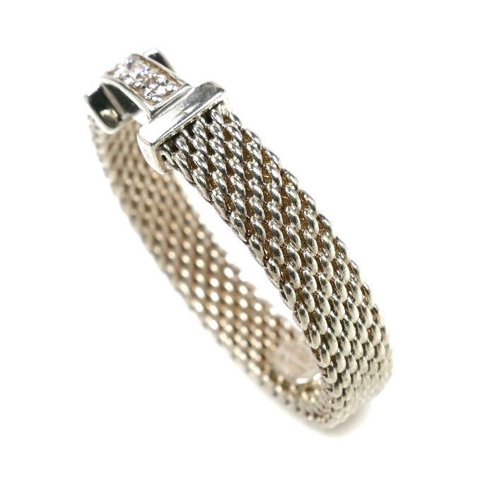 TIFFANY&Co. ティファニー シルバー925 サマセット 3Pダイヤ リング・指輪 ダイヤモンド 11号 2.3g レディース【中古】