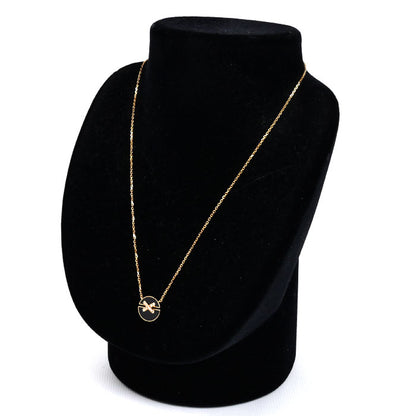 Chaumet ショーメ K18PG ピンクゴールド リアン ハーモニー SM ネックレス 084426 ダイヤモンド オニキス 4.7g 38/40/42cm レディース【中古】【美品】