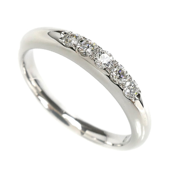 ROYAL ASSCHER ロイヤル・アッシャー Pt950プラチナ 5Pダイヤ リング・指輪 ダイヤモンド 10号 4.5g レディース【中古】【美品】