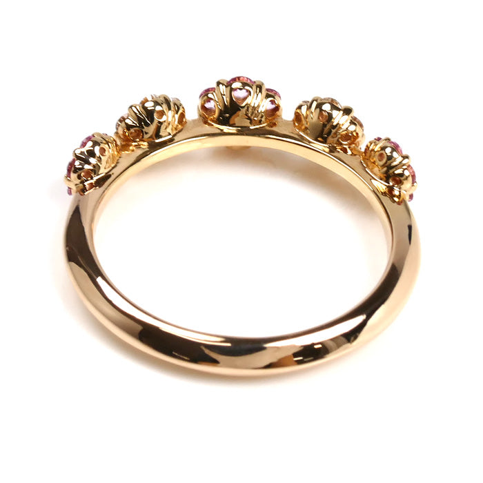 Ponte Vecchio ポンテヴェキオ K18PG ピンクゴールド フラワー モチーフ リング・指輪 JS0413R902P2PG ダイヤモンド0.20ct ピンクサファイア0.28ct 11号 3.3g レディース【中古】【美品】