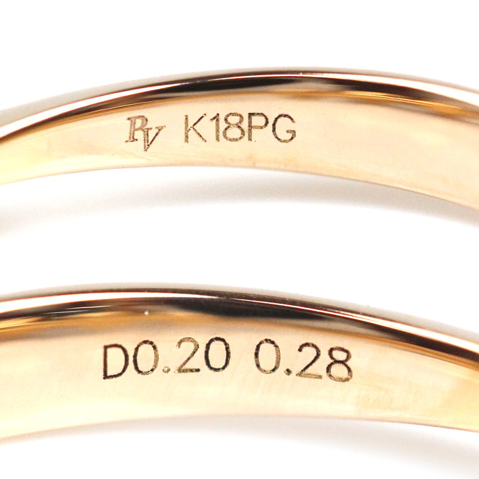 Ponte Vecchio ポンテヴェキオ K18PG ピンクゴールド フラワー モチーフ リング・指輪 JS0413R902P2PG ダイヤモンド0.20ct ピンクサファイア0.28ct 11号 3.3g レディース【中古】【美品】