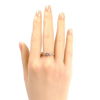 Ponte Vecchio ポンテヴェキオ K18PG ピンクゴールド フラワー モチーフ リング・指輪 JS0413R902P2PG ダイヤモンド0.20ct ピンクサファイア0.28ct 11号 3.3g レディース【中古】【美品】