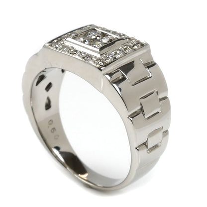 Pt900プラチナ ダイヤ リング・指輪 ダイヤモンド0.50ct 20号 14.7g メンズ【中古】