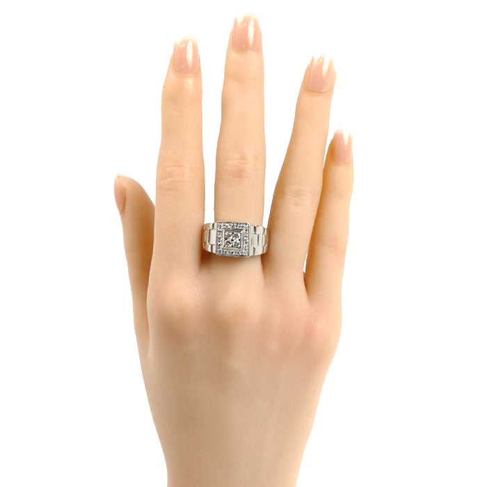Pt900プラチナ ダイヤ リング・指輪 ダイヤモンド0.50ct 20号 14.7g メンズ【中古】