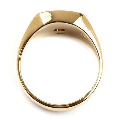 K18YG イエローゴールド 印台 ダイヤ リング・指輪 ダイヤモンド0.33ct 20号 19.2g メンズ【中古】【美品】