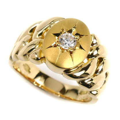 K18YG イエローゴールド ダイヤ リング・指輪 ダイヤモンド0.20ct 18号 12.5g メンズ【中古】【美品】
