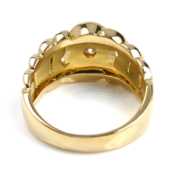 K18YG イエローゴールド ダイヤ リング・指輪 ダイヤモンド0.20ct 18号 12.5g メンズ【中古】【美品】