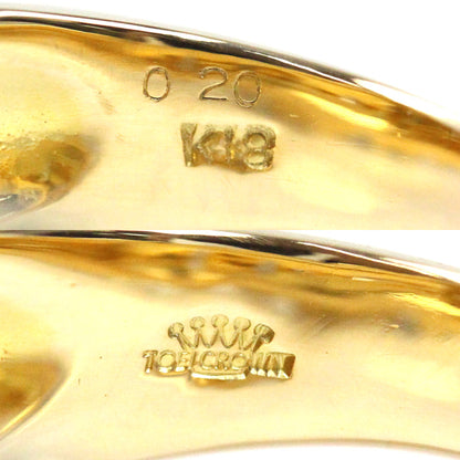 K18YG イエローゴールド ダイヤ リング・指輪 ダイヤモンド0.20ct 18号 12.5g メンズ【中古】【美品】