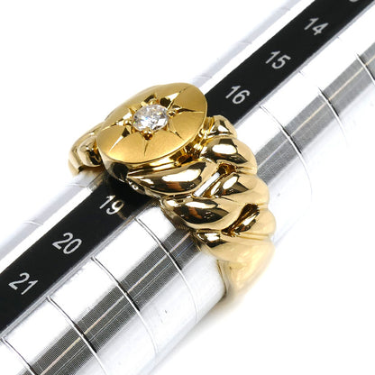 K18YG イエローゴールド ダイヤ リング・指輪 ダイヤモンド0.20ct 18号 12.5g メンズ【中古】【美品】