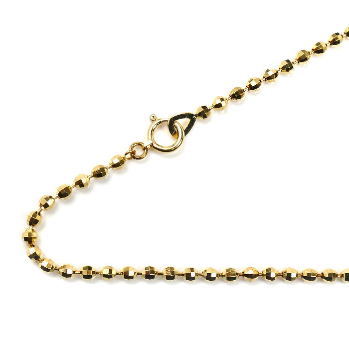 K18YG イエローゴールド ボールチェーン ネックレス 8.7g 41cm ユニセックス【中古】