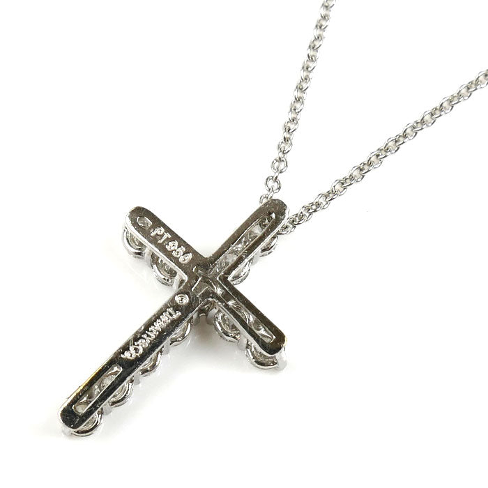 TIFFANY&Co. ティファニー Pt950プラチナ クロス スモール ダイヤ ネックレス 60007429 ダイヤモンド 3.4g 40.5cm レディース【中古】