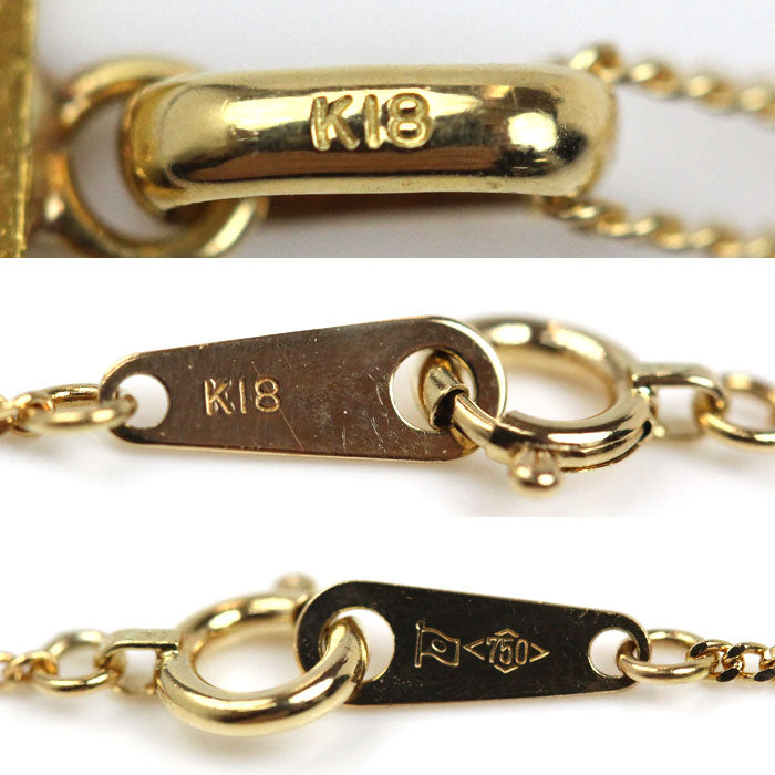 K24YG/K18YG 菩薩 ペンダント ネックレス 喜平2面カット ダイヤモンド0.02ct 10.3g 45/51cm ユニセックス【中古】