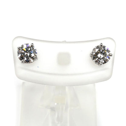 Pt900プラチナ 一粒ダイヤ ピアス ダイヤモンド0.447ct/0.434ct 1.5g レディース【中古】【美品】