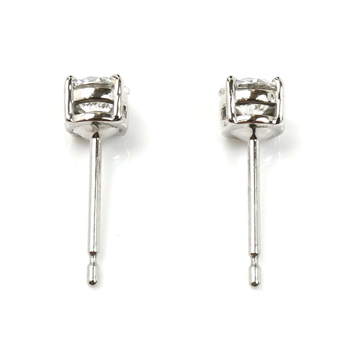 Pt900プラチナ 一粒ダイヤ ピアス ダイヤモンド0.447ct/0.434ct 1.5g レディース【中古】【美品】